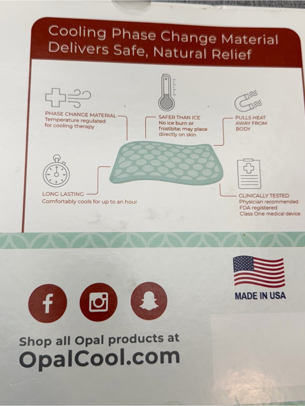 Opal Cool Wrap 58° Phase Change Cooling Wrap for Menopause & MS Relief - Picture 4 of 15
